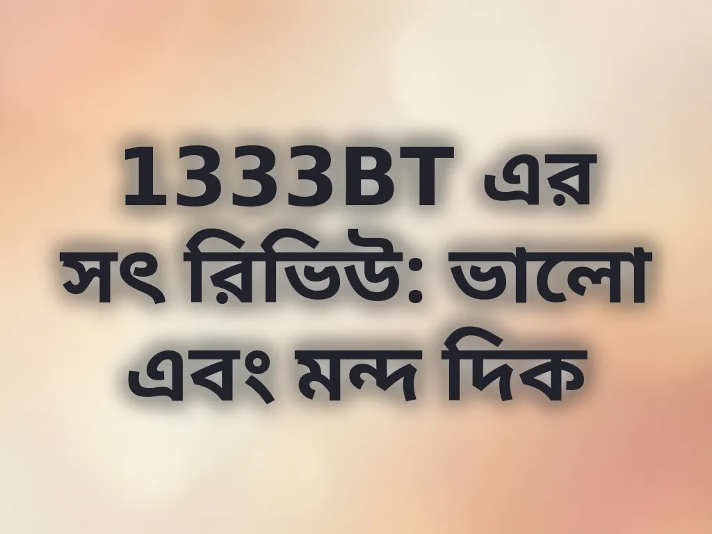 1333BT এর সৎ রিভিউ: ভালো এবং মন্দ দিক